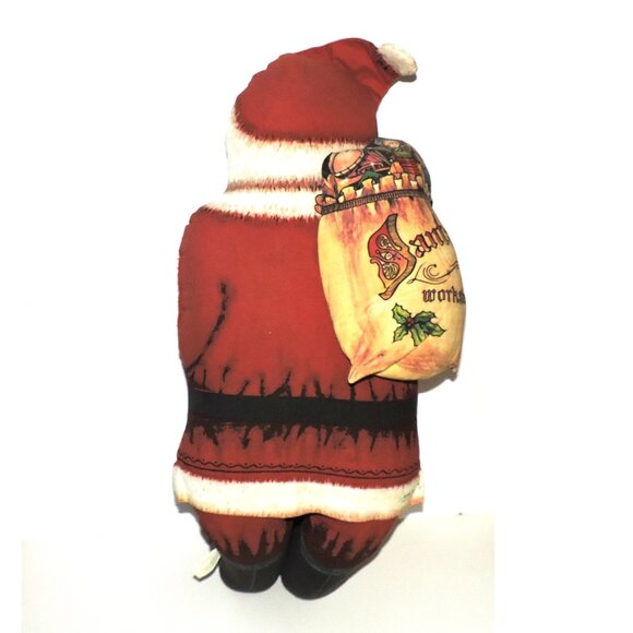 The Toy Works 22 Inch Tall Cloth Stuffed Standing Santa With Toy Sack Decor - Picture 4 of 6